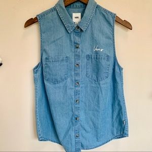 VANS Coronado Woven Denim Cotton Tank